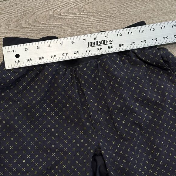 Lululemon T.H.E. Lined Shorts Mens M Black Geometric 9” Drawstring Gym Athletic - Picture 4 of 7